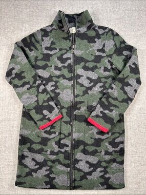 Anthropologie Field & Flower 100% Wool Camo Zip Jacket XS